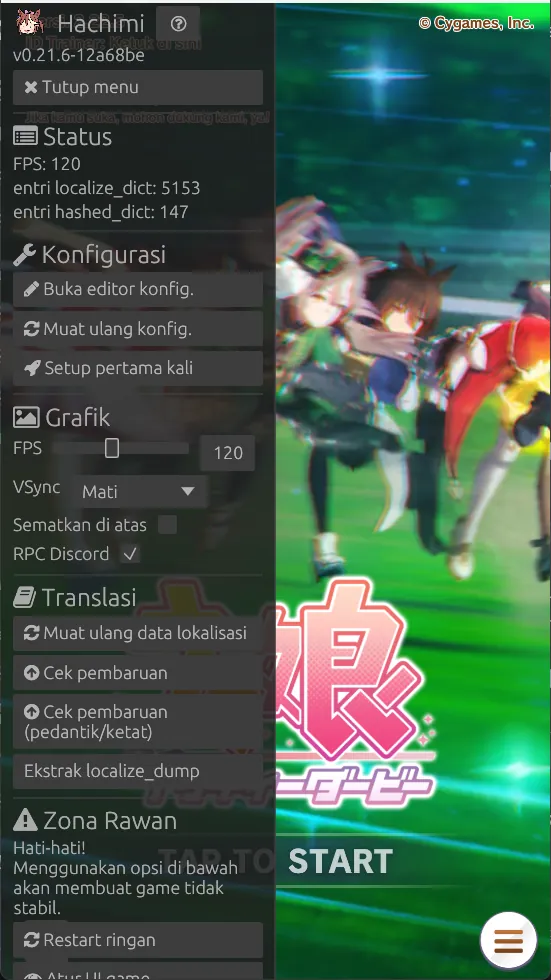 Tangkapan layar GUI